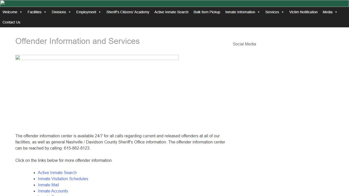 Offender Information and Services – Davidson County Sheriff – Nashville Tennessee